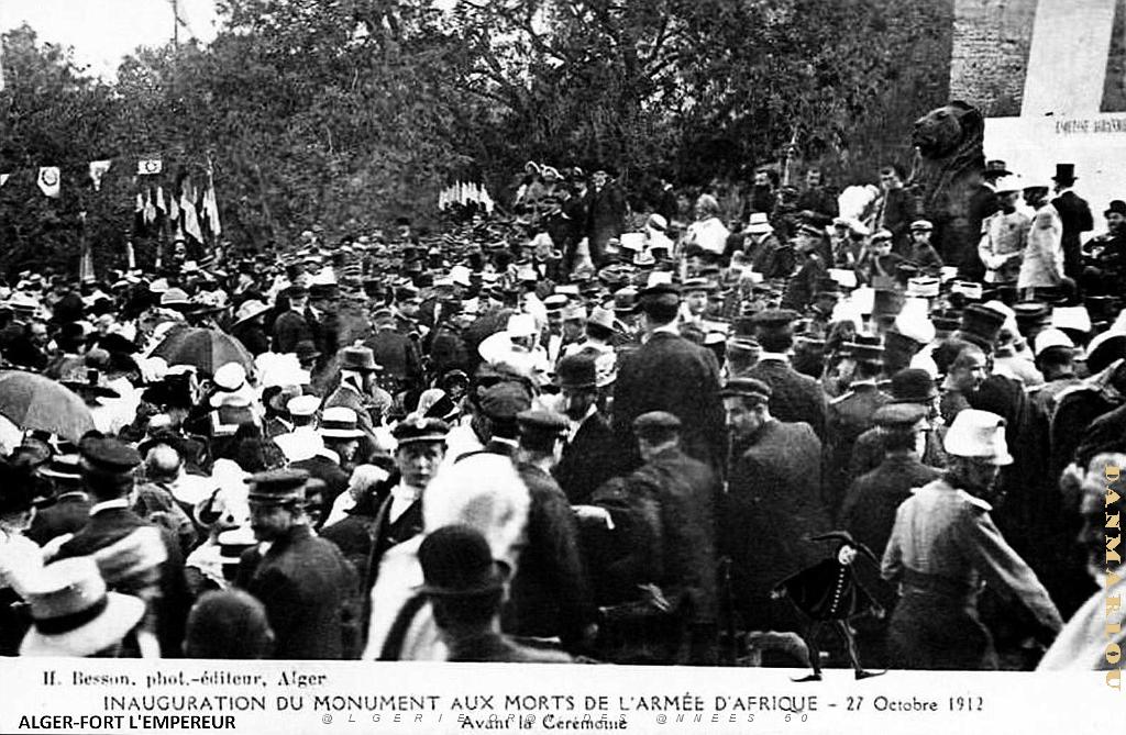 ALGER - FORT L'EMPEREUR - INAUGURATION DE LA COLONNE BAILLOUD - 1912.jpg